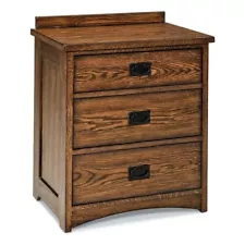 Intercon Furniture Oak Park Bedroom 3-Drawer Wood Nightstand in Brown