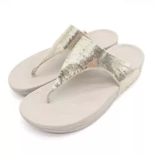 Fitflop (Womens Size 9) Electra Sequin Toe Post Thong Sandal Flip Flop Slip On