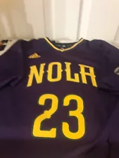 RARE ANTHONY DAVIS NEW ORLEANS PELICANS ADIDAS MARDI GRAS JERSEY AD SZ Y LARGE