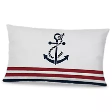 Nautical Pillow Covers 12x20, Nautical Throw Pillows for Navy Anchor 12x20