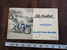 panhead 1965 harley-davidson electra glide Owner Manual Rider Handbook 99460-65