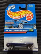 Hot Wheels 1965 Ford Mustang Convertible. Rare,VHTF! '98 Blue Card. Coll. #455.