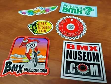 Old School BMX- Lot of 5 BMX Museum Stickers (Dyno/Redline/Haro/Hutch/Mongoose)A