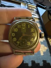 1919 Elgin WW1 Military Men Trench Watch Pershing Star Dial For Restoration