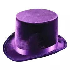 Willy Wonka Purple Velvet TOP HAT Fancy Dress Up Pimp Outfit Costume Accessory