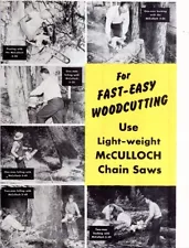 1950 ? MCCULLOCH Chain Saw Sales Brochure - EXCELLENT CONDITION!