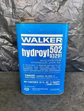 Vintage Walker Hydraulic Jack Oil Empty Quart Can - Tenneco - Racine, WI