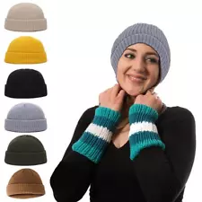 Men Women Mini Fisherman Beanie Hat Winter Soft Woolen Knitted Skull -Cap SALE