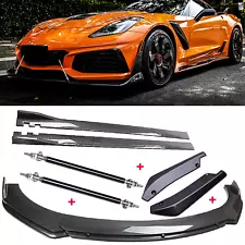 Carbon Fiber Front Bumper Rear Splitter Spoiler Side Skirt For Chevy Corvette