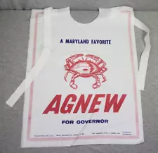 Spiro Agnew For Governor Campaign Crab Feast Bib C. 1966 Maryland Nixon VP