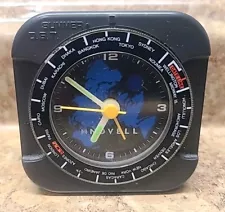 New ListingNovell World Time Quartz Alarm Clock 24 Time Zones Moon Sun Zone Battery Powered