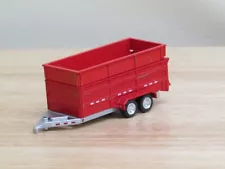 greenlight red/silver tandem axle dump trailer w/ramps 1/64 no box...