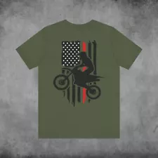 Honda or Beta Thin Red Line Dirt Bike Flag Unisex Jersey Short Sleeve Tee