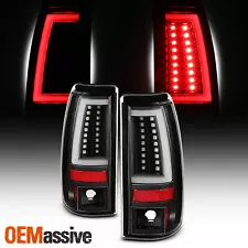 For 1999-02 Silverado Sierra 1500/1500HD/2500/2500HD LED Tube Black Tail Lights (For: More than one vehicle)