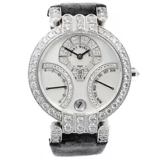 Harry Winston 18k Ocean Biretrograde Watch 36mm Diamond Dial/Bezel #W99465-1