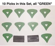 McPherson Guitar Picks 1980's Vintage Patented Picks 10 Pick Set ALL " GREEN "