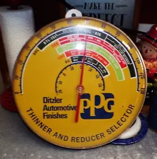 Vintage Ditzler Automotive Paint Finishes PPG INDUSTRIES THERMOMETER 12"