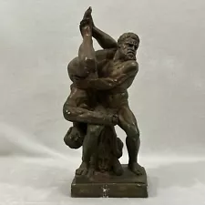 Vintage Hercules & Diomedes Wrestling Greek Gods Statue Sculpture Plaster Figure