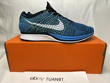 BRAND NEW Nike Flyknit Racer Blue Glow Cactus Classic Running Shoes 526628-402