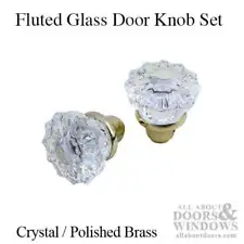 Vintage-Looking Brass and Glass Door Knobs for Old Style Mortise Lock