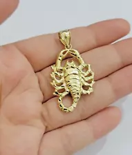 10k Scorpio Charm Pendant 1.8'' Real 10kt Yellow Gold For Chain & Necklace SALE