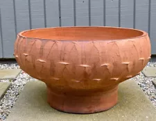 David Cressey Architectural Pottery Pro Artisan Bowl Stoneware Ribbed Planter