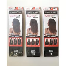 Model Model Lot of 3 Deep Twist 12” Crochet Braids