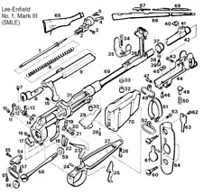 British Lee Enfield No1 mk3 SMLE Rifle - Components - Parts Catalog - (Ishapore)
