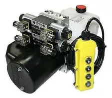 Flowfit 24V DC Double Acting double Solenoid Hydraulic Power pack 4.5L Tank ZZ00