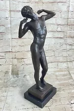 SOLID BRONZE ART DECO STYLE OUTDOOR/GARDEN STATUE NUDE MALE FIGURINE SCULPTURE