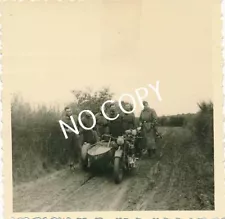 Photo WW II Biker Wehrmacht Motorcycle with Sidecar J1.10