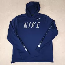 Nike Hoodie Mens Extra Large Blue Miler Flash Reflective Running Lightweight Dri