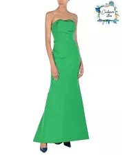 RRP €4790 ZAC POSEN Silk Mermaid Gown Size 4 S Conset Inside Bandeau Made in USA