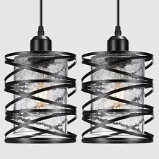 2 Pack Pendant Lights Kitchen Island, Black Island Lighting Fixtures Hanging