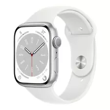 Apple Watch Series 8 GPS Cellular 45mm Silver Stainless Steel + White Sport Band