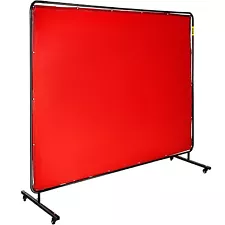 VEVOR Welding Curtain Welding Screens 6' x 8' Flame Retardant Vinyl w/Frame Red