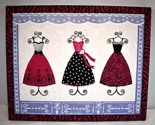 New Listing20"x16" Colorful Retro Wrought Iron Dress Forms w/Vintage Dresses Canvas Print