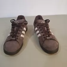 Adidas, Size 10, Mens/Boys, Leather, Campus St, Brown and White Preowned