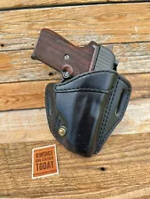 Price Western PWL Black Leather Open Top OWB Holster For Sig Sauer P239 Right