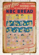 1951 nbc Bread for Energy baseball players metal tin sign metal sale signs