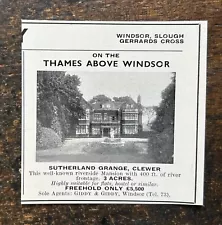 Sutherland Grange - Clewer Windsor Berkshire For Sale - 1955 Press Cutting r399