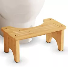 Bamboo Toilet Stool, Wooden Squatting Potty Stool for Adults, 1 Pack,