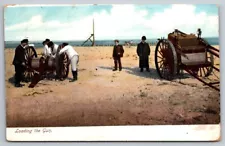 Postcard Water Rescue Crew Loads Lyle Gun Rope Thrower On Beach UDB Posted 1906