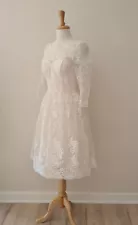 Chi Chi London Tea Length Wedding Dress - Ivory UK10 AU8