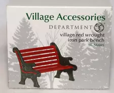 DEPT 56 VILLAGE RED WROUGHT IRON PARK BENCH 56445 ACCESSORIES CHRISTMAS