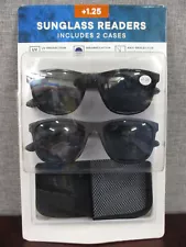 New Eyewear Ltd. 2 pack Men's Invisible Seam Bifocal Sunglass Readers +1.25