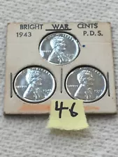 1943 D & 1943 U.S STEEL LINCOLN WORLD WAR 2 COINS BEAUTIFUL UNCIRCULATED LOT #46