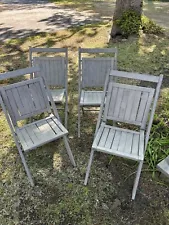 Vintage Advertising Wooden Folding Slat Chairs ~ (Sold in Set Of 4)