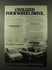 1978 Subaru 4 Wheel Drive Wagon and Brat Ad