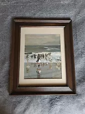 Winslow Homer 1869 "Beach Scene" Framed Reproduction 18L X 15W